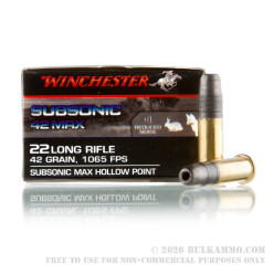 500 Rounds of .22 LR Ammo by Winchester - 42 gr LHP Subsonic