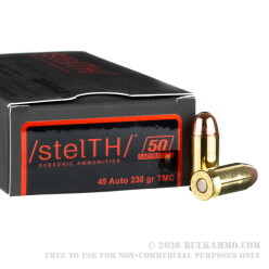 1000 Rounds of .45 ACP Ammo by Ammo Inc. stelTH - 230gr TMJ