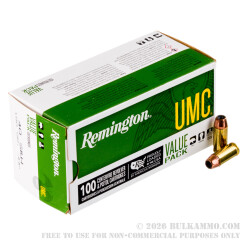 100 Rounds of .40 S&W Ammo by Remington - 180gr JHP