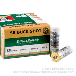 250 Rounds of 12ga Ammo by Sellier & Bellot - 1 1/4 ounce 00 Buck