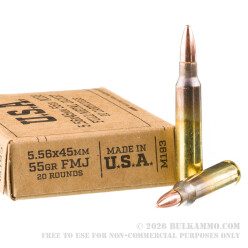 500 Rounds of 5.56x45 Ammo by Winchester USA - 55gr FMJ M193