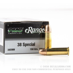 50 Rounds of .38 Spl Ammo by PMC eRange - 158gr EMJ