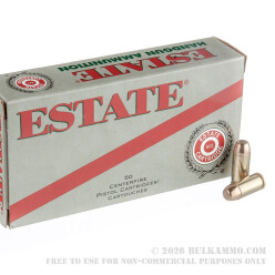 50 Rounds of .40 S&W Ammo by Estate Cartridge - 165gr FMJ