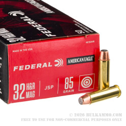 50 Rounds of .32 H&R Mag Ammo by Federal American Eagle - 85gr JSP