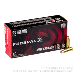 50 Rounds of .32 H&R Mag Ammo by Federal American Eagle - 85gr JSP
