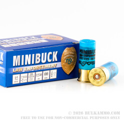 250 Rounds of 12ga Ammo by NobelSport MiniBuck LE - 6 pellet 00 buckshot