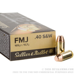 50 Rounds of .40 S&W Ammo by Sellier & Bellot - 165gr FMJ