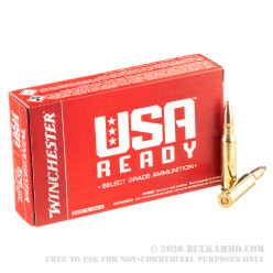 200 Rounds of .308 Win Ammo by Winchester USA Ready - 168gr Open Tip