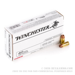 500 Rounds of .40 S&W Ammo by Winchester - 180gr JHP Bonded