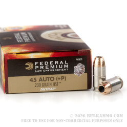 1000 Rounds of .45 ACP +P HST Ammo by Federal LE - 230gr JHP