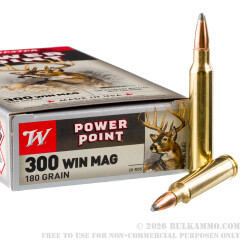 20 Rounds of .300 Win Mag Ammo by Winchester Super-X - 180gr PP