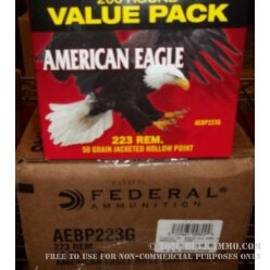 200 Rounds of .223 Ammo by Federal - 50gr JHP