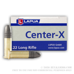 500 Rounds of .22 LR Ammo by Lapua - Center-X - 40gr LRN 