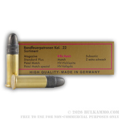 50 Rounds of .22 LR Ammo by SK Rifle Match - 40gr LRN