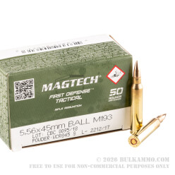 1000 Rounds of 5.56x45 Ammo by Magtech - 55gr FMJ M193