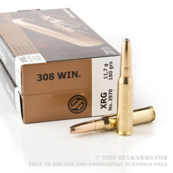 20 Rounds of .308 Win Ammo by Sellier & Bellot - 180gr XRG