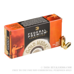 50 Rounds of .45 ACP Ammo by Federal Gold Medal Match- 230gr FMJ