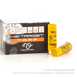 25 Rounds of 20ga Ammo by NobelSport - 7/8 ounce #8 shot