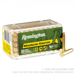 500 Rounds of .22 WMR Ammo by Remington Magnum Rimfire - 40gr PSP