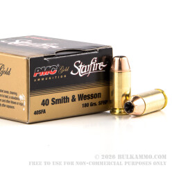 20 Rounds of .40 S&W Ammo by PMC - 180gr JHP
