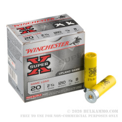 25 Rounds of 20ga Ammo by Winchester - 7/8 ounce #8 shot