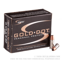 20 Rounds of .25 ACP Ammo by Speer - 35 gr JHP