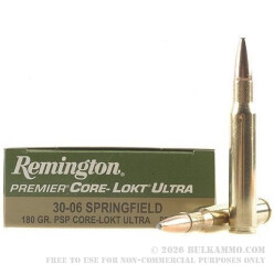 20 Rounds of 30-06 Springfield Ammo by Remington Premier Ultra Bonded - 180gr PSP