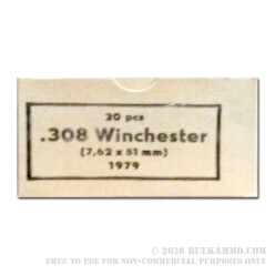 500 Rounds of .308 Win Mil Surplus Ammo by Sellier & Bellot - 147gr FMJ