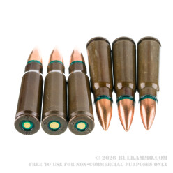 20 Rounds of 7.62x39 Ammo by Arsenal by Global Ordnance - 122gr FMJ