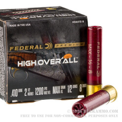 25 Rounds of .410 Ammo by Federal High Over All - 1/2 ounce #8 shot