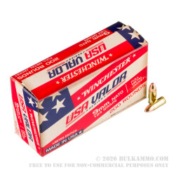 1000 Rounds of 9mm NATO Ammo by Winchester USA VALOR - 124gr FMJ