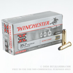 50 Rounds of .357 Mag Ammo by Winchester WinClean - 125gr JSP