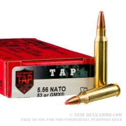 200 Rounds of 5.56x45 Ammo by Hornady TAP Patrol - 53gr CX
