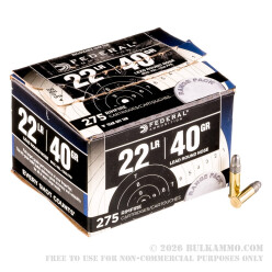 275 Rounds of .22 LR by Federal - 40 gr  LRN 
