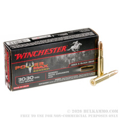 20 Rounds of 30-30 Win Ammo by Winchester Power Max Bonded - 150gr PHP