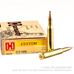 20 Rounds of .270 Win Ammo by Hornady Custom - 150gr SP