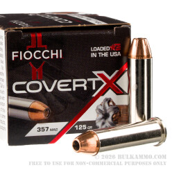 20 Rounds of .357 Mag Ammo by Fiocchi CovertX - 125gr JHP