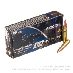 20 Rounds of .300 AAC Blackout Ammo by Fiocchi Hyperformance SBR Enhanced - 125gr SST