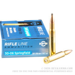 200 Rounds of 30-06 Springfield Ammo by Prvi Partizan - 150gr SP