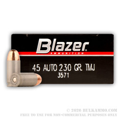 50 Rounds of .45 ACP Ammo by Blazer - 230gr FMJ