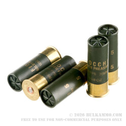 25 Rounds of 12ga Ammo by Fiocchi Golden Pheasant - 1 3/8 ounce #5 nickel plated lead shot