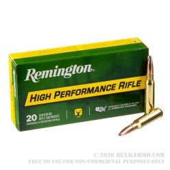 200 Rounds of .308 Win Ammo by Remington High Performance Rifle - 180gr PSP BT