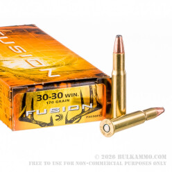 20 Rounds of 30-30 Win Ammo by Federal - 170gr Fusion