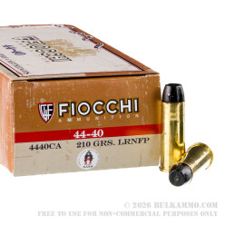50 Rounds of .44-40 Win Ammo by Fiocchi - 210gr LRN