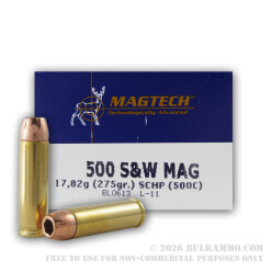 20 Rounds of .500 S&W Mag Ammo by Magtech - 275gr SCHP