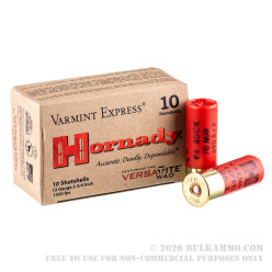 10 Rounds of 12ga Ammo by Hornady Varmint Express -  #4 Buck