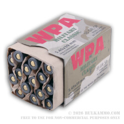 30 Rounds of 5.45x39mm Ammo by Wolf - 55gr SP