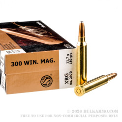 20 Rounds of .300 Win Mag Ammo by Sellier & Bellot - 180gr XRG