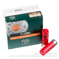 250 Rounds of 12ga Ammo by NobelSport High Brass Field - 1 1/4 ounce #4 shot