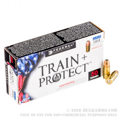 500 Rounds of 9mm Ammo by Federal Train + Protect - 115gr Versatile Hollow Point